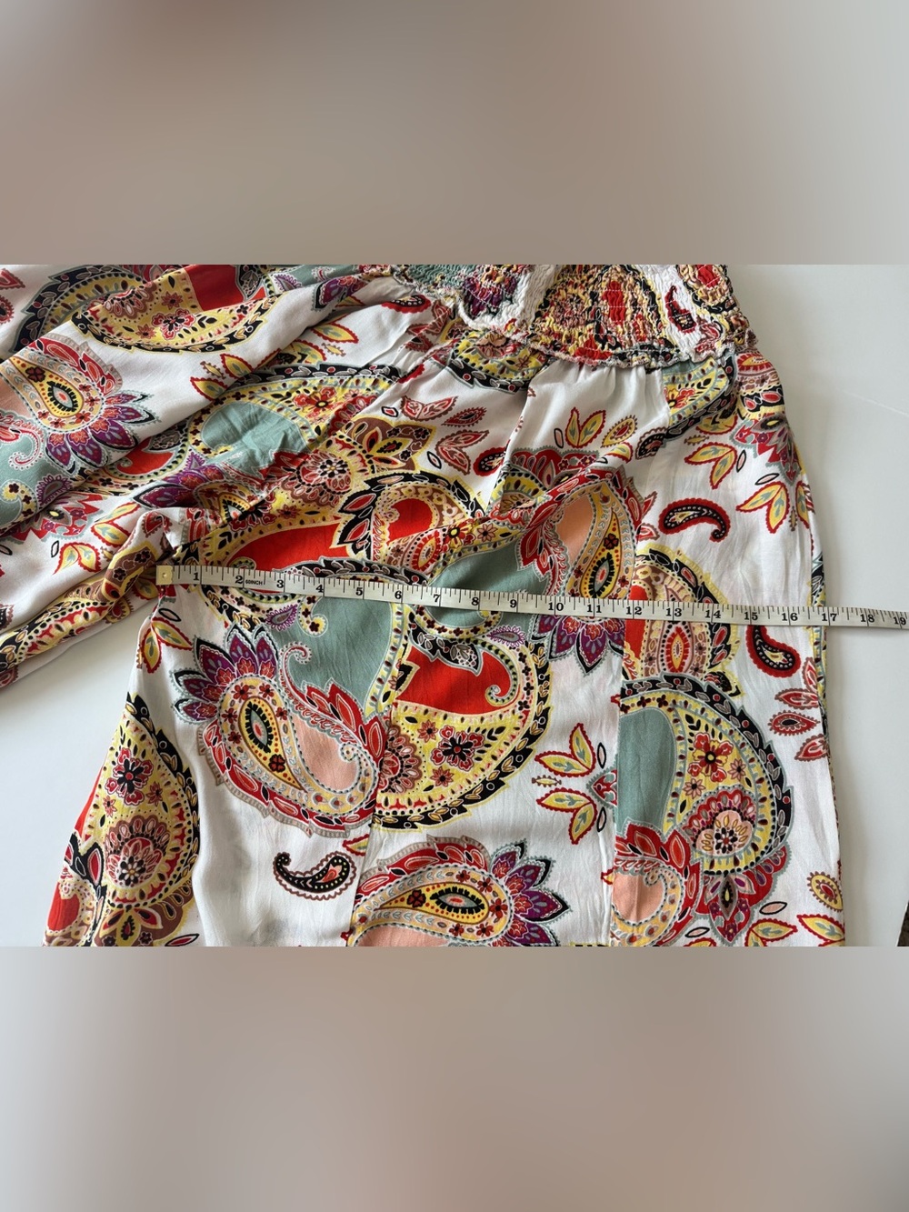 True Destinations Beach Palazzo Pants, Paisley w/Seashells, Women’s Size Small - Picture 8 of 12